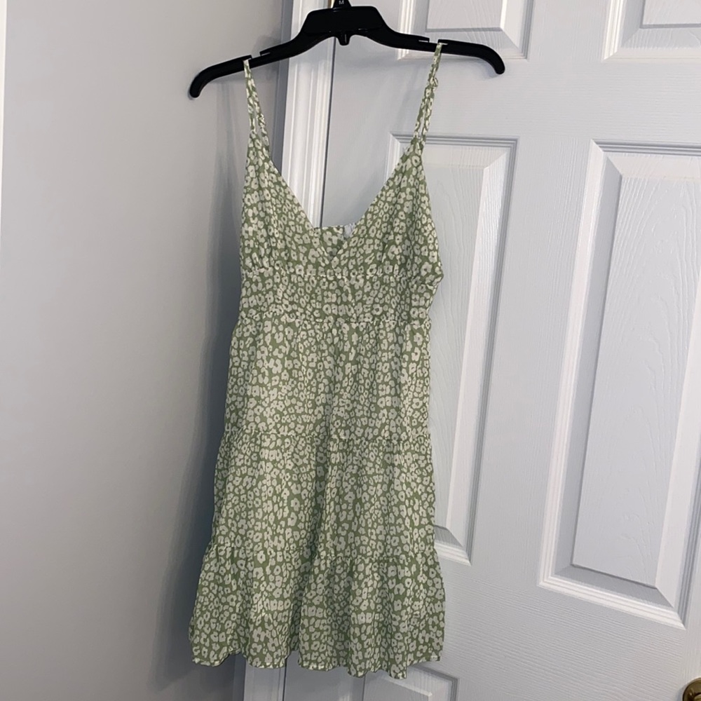 SHEIN M green and white floral dress